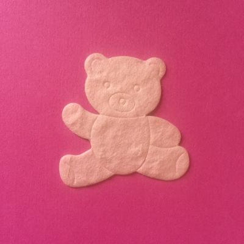 Die Cut Mulberry Paper Teddy Bears Pink or Blue Toppers Etsy