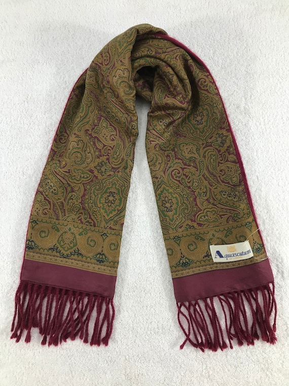 Vintage Aquascutum Scarf Muffler Cashmere Wool Win