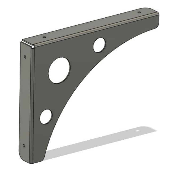 DXF / DWG File 8in X 10in Shelf Bracket / Support With Circles Plasma