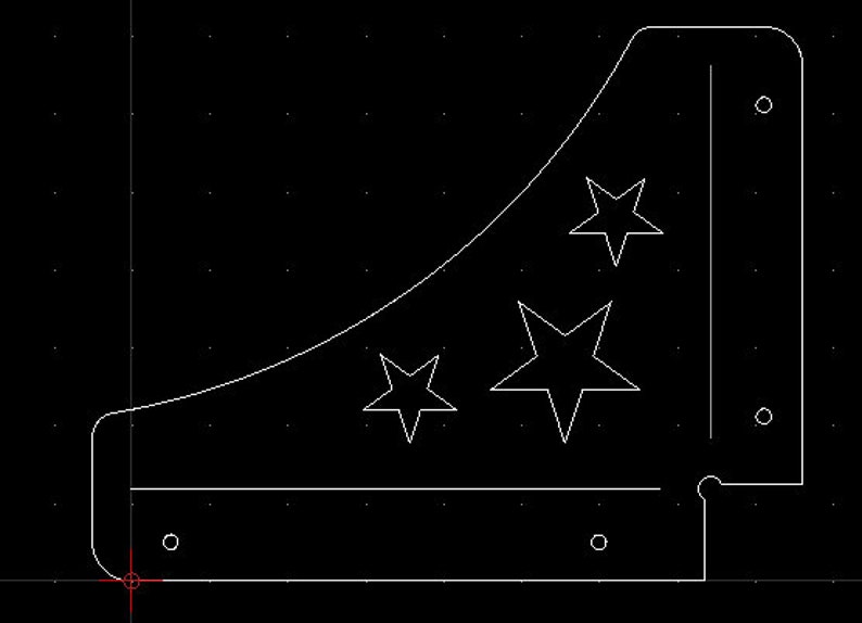 DXF / DWG File - 6in X 8in Shelf Bracket / Support With Stars Plasma ...