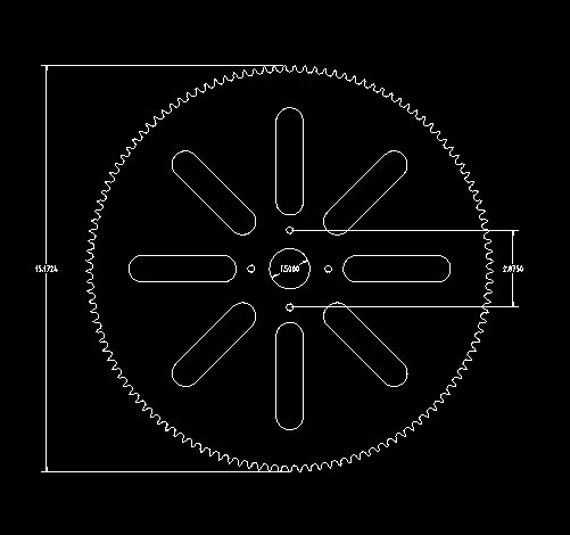 DXF / DWG File 125 Tooth Sprocket Etsy