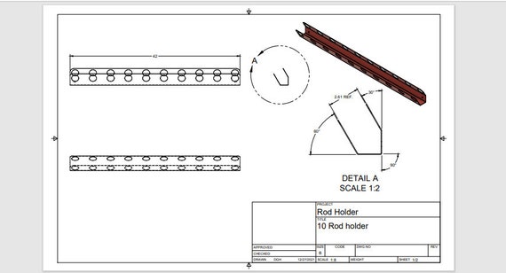 DXF / DWG File 10 Rod Holder / Fishing Pole Holder 
