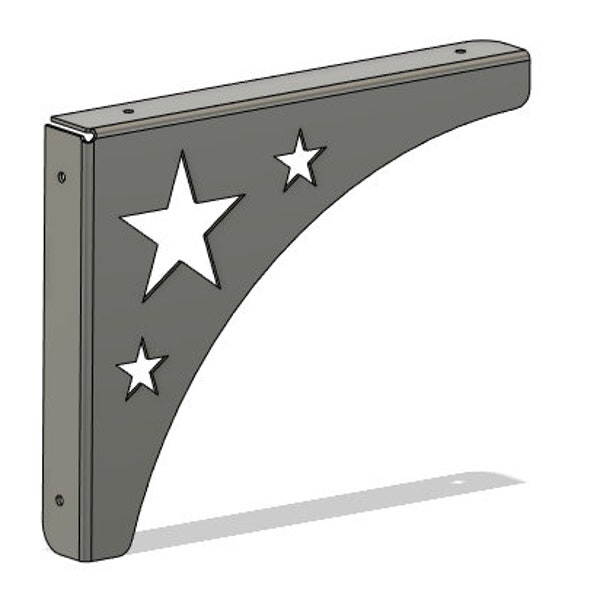 DXF / DWG file - 8in x 10in shelf bracket / support with stars / plasma, laser cutting