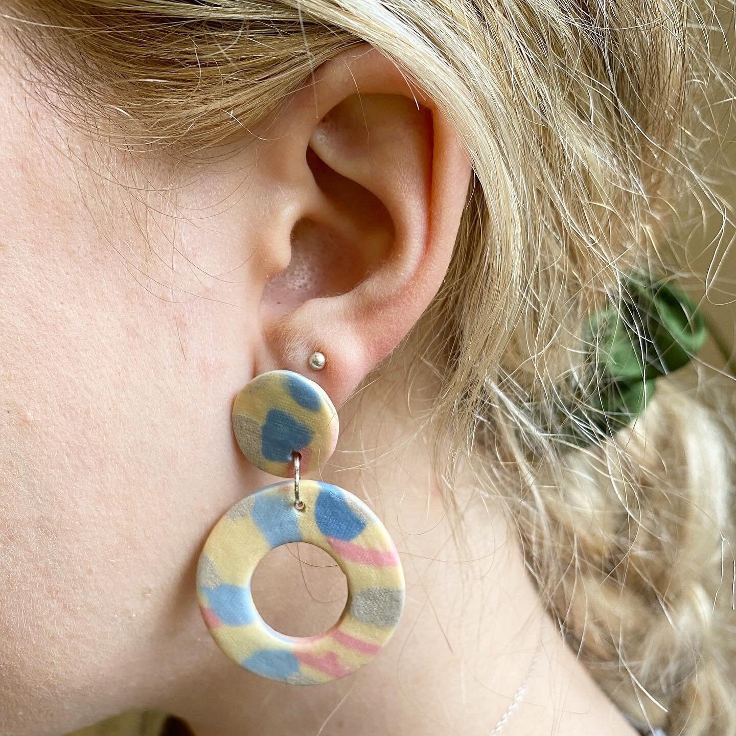 Handmade Ceramic Porcelain Earrings / silver stainless steel Etsy