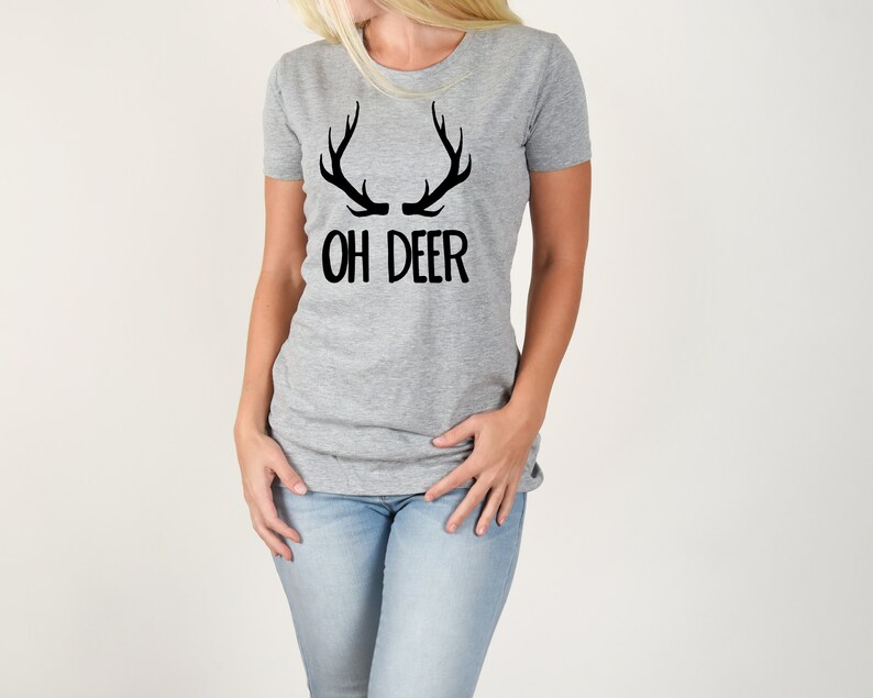 Oh Deer Tshirt Antler Shirt Deer Antler Shirt Deer Shirt Etsy