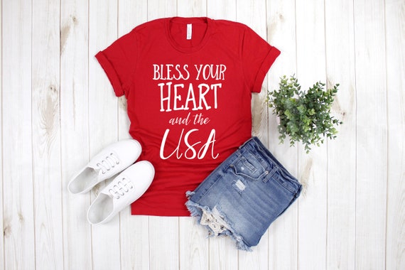 Patriotic Shirt Bless Your Heart and the USA Shirt | Etsy