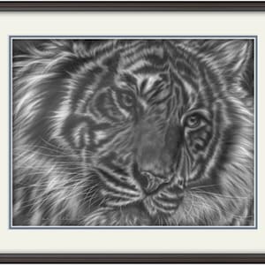 Tiger Art ORIGINAL drawing, Spirit Animal Art, Tiger Drawing,