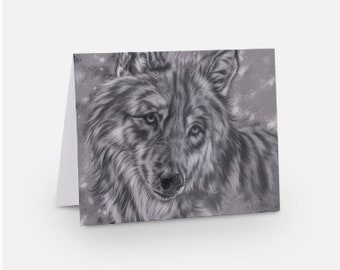 Wolf Notecard, Wolf stationery, Wolf greeting card, Wildlife Note Card,