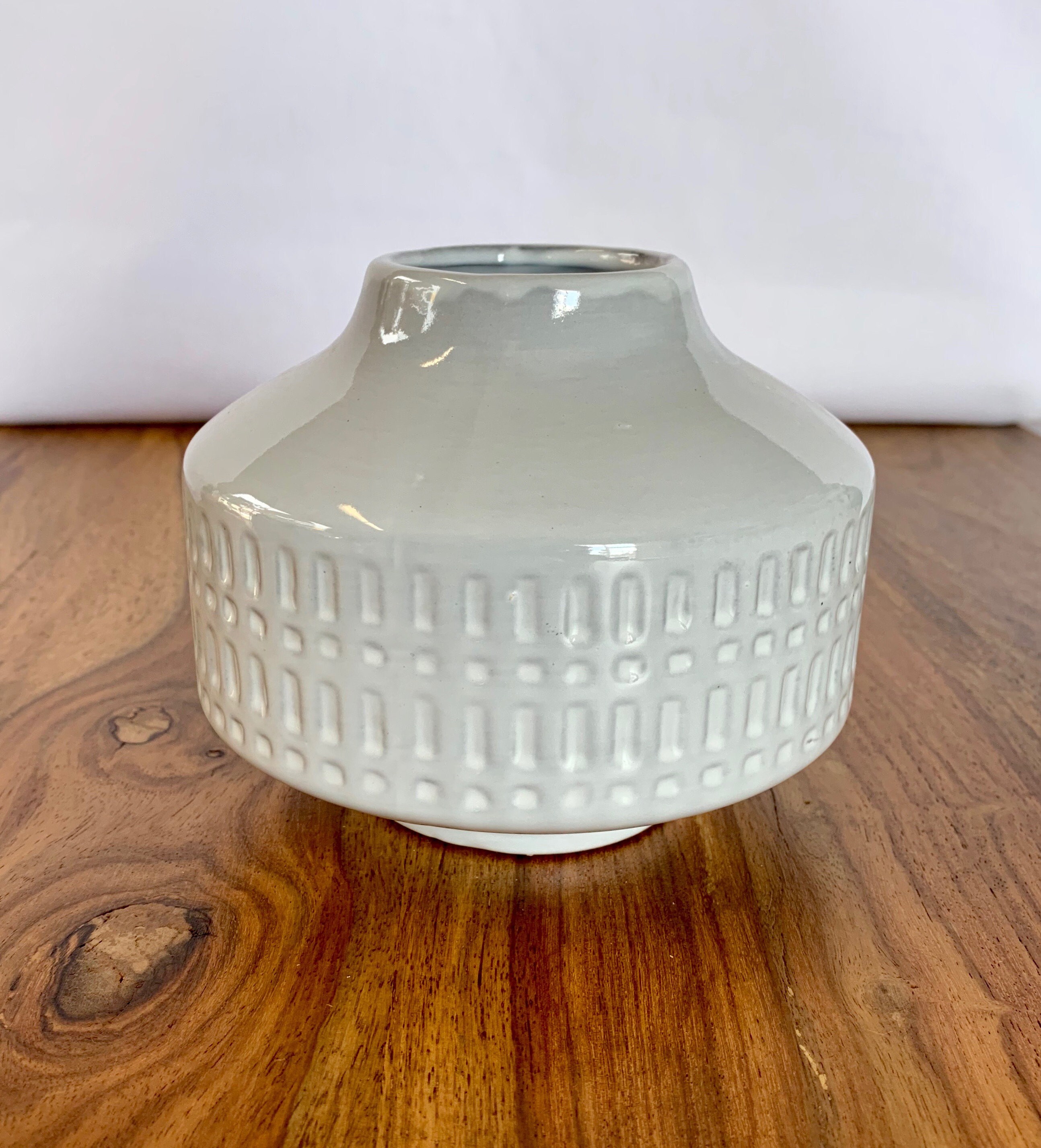 Small Boho Style Ceramic Vase Light Grey Etsy Canada