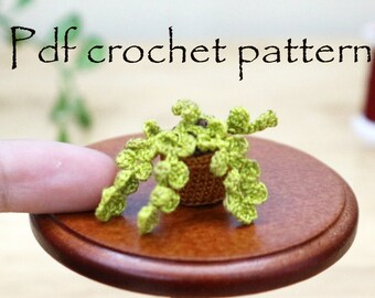 Crochet Miniature Potted Plant Pattern: Tiny Dollhouse Decor (PDF Pattern)