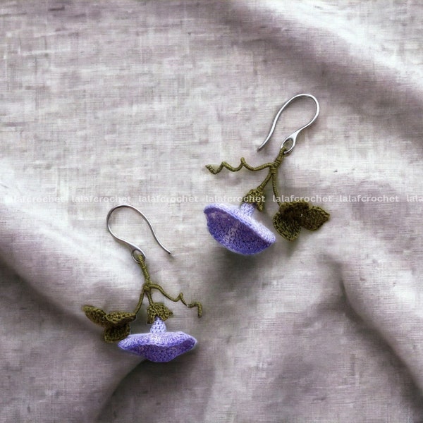 Dainty earrings, Cute flower earrings, Spring earrings, Morning glory gift, Dangle earrings, Mother's day gift