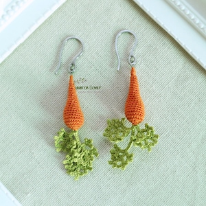Carrot earrings, Cute kawaii veggie earrings, Plant earrings, dangle earrings, Gift for her, Mother's day gift