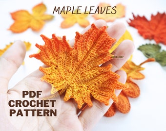 Crochet Maple Leaf Pattern: Fall Applique, Motif (PDF Pattern)