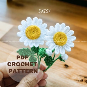 Crochet Daisy Pattern - Crochet flower pattern - PDF Digital Download