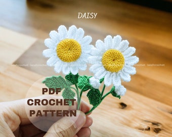 Crochet Daisy Pattern - Crochet flower pattern - PDF Digital Download