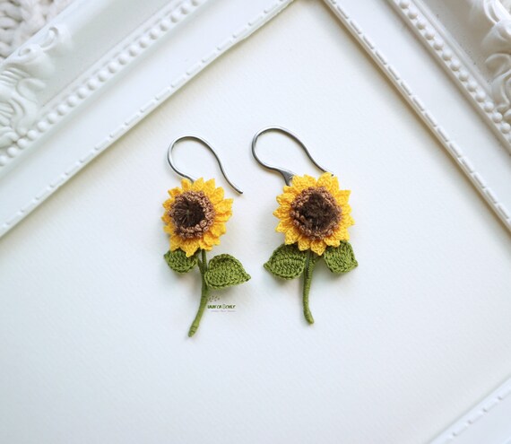 Etsy sunflower earrings best sale