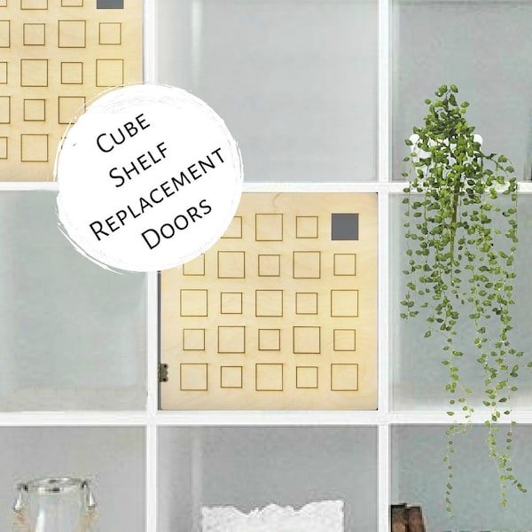 Easy "No Tools" Door for Cube Shelves - Cubist, Modern, Geometric, Minimalist, Squares, Bookshelf, Storage, Wood, Wooden, NurseryIkea Target