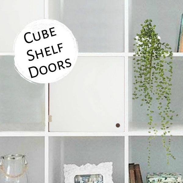 White Acrylic Door for Cube Shelves - "No Tools", Minimalist, Bookshelf Bookcase Insert, Decor, Storage, Custom, Ikea Target, Cabinet