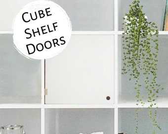 White Acrylic Door for Cube Shelves - "No Tools", Minimalist, Bookshelf Bookcase Insert, Decor, Storage, Custom, Ikea Target, Cabinet