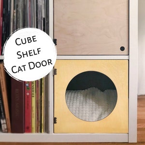 Einfach &quot;Ohne Werkzeuge&quot; Gold Katzentür für Cube Regale - Katzenhaus Katzenliebhaber Geschenk Haustier Bett Katzenhöhle Bücherregal Bücherregal Einsatz Condo Ikea Ziel