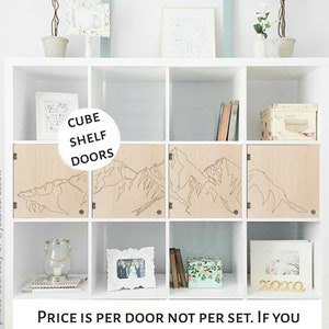 Easy No Tools Mountain Doors for Cube Shelves Mountain Range, Personalized, Bookshelf, Storage, Organization, Woodland, Ikea Target image 1