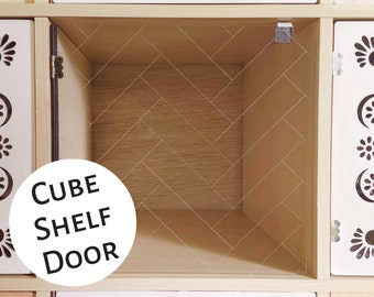 Clear Parquet Door for Cube Shelves - "No Tools", Acrylic, Bookshelf Bookcase Insert, Decor, Storage, Custom, Ikea, Target, Cabinet