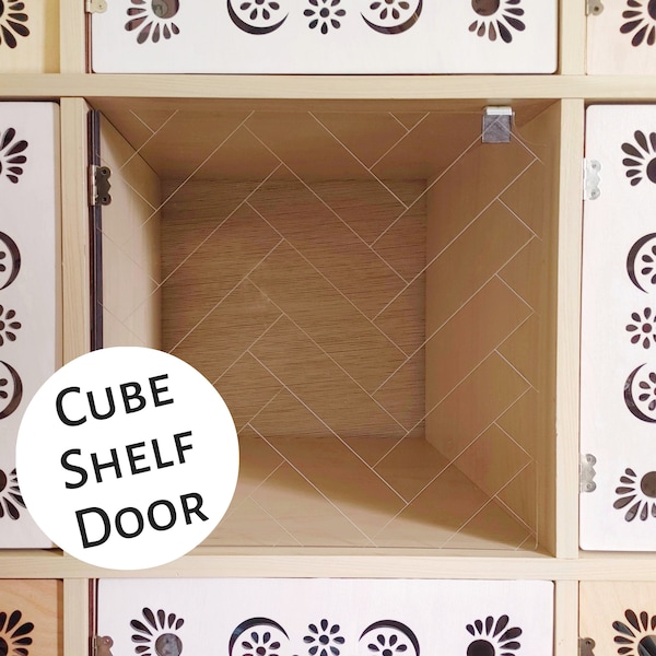 Clear Parquet Door for Cube Shelves - "No Tools", Acrylic, Bookshelf Bookcase Insert, Decor, Storage, Custom, Ikea, Target, Cabinet