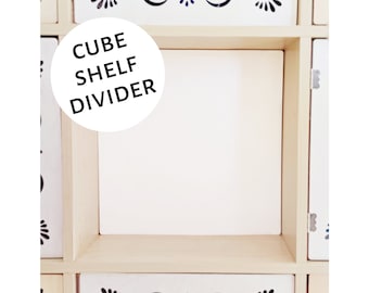 Easy "No Tools" Fixed White Divider Panel for Cube Shelves - Room Divider, Bookshelf Bookcase Insert, Storage, Custom, Ikea, Target, Etc