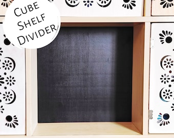 Easy "No Tools" Black Fixed Divider Panel for Cube Shelves - Room Divider, Bookshelf Bookcase Insert, Storage, Custom, Ikea, Target, Etc