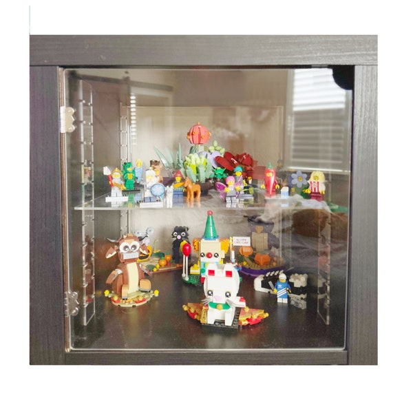 Lego Display Solution for IKEA Kallax or Other Cube Shelf - Clear Acrylic Door, No Tools Required