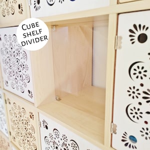 Easy &quot;No Tools&quot; Fixed Clear Divider Panel for Cube Shelves - Room Divider, Bookshelf Bookcase Insert, Storage, Custom, Ikea, Target, Etc