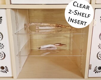 2 Shelf Clear Insert - Acrylic Kallax Cube Shelf, Adjustable Shelves Ikea Target Bookshelf Bookcase Divider Ikea Storage Organizer Bin