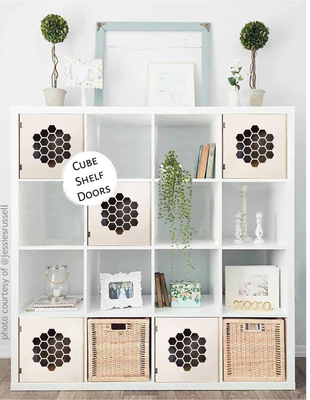 Easy no Tools Door for Cube Shelves Cut Out, Bookshelf