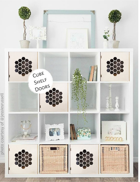 Easy no Tools Door for Cube Shelves Honeycomb Cut Out Bookshelf Bookcase Insert Decor Decoration Storage Custom Ikea Target Bee Etsy