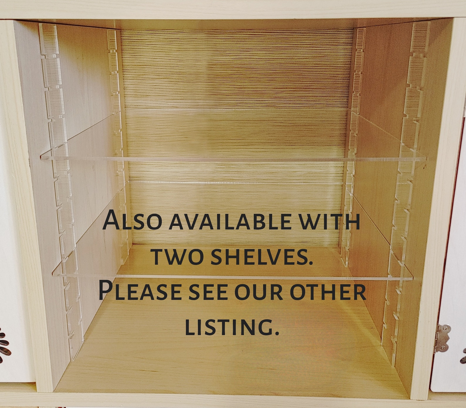 1 Shelf Clear Insert Acrylic Kallax Cube Shelf Adjustable Etsy