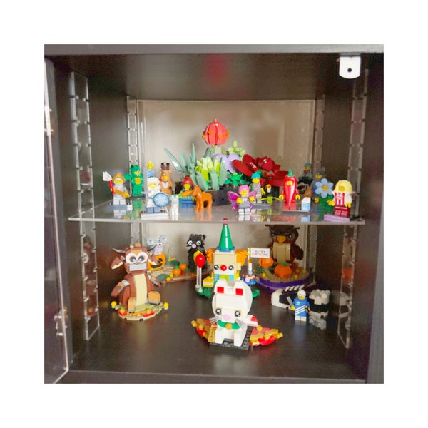 Lego Display Shelf Solution for IKEA Kallax or Other Cube Shelf - Clear Acrylic Shelf, No Tools Required