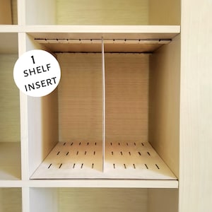 1 Shelf Vertical Insert - Cube Shelf, Adjustable Shelves Ikea Kallax Target Bookshelf Bookcase Divider Storage Organization Basket Bin