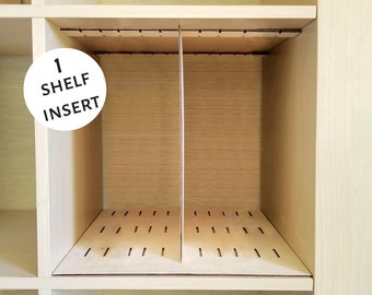 1 Shelf Vertical Insert - Cube Shelf, Adjustable Shelves Ikea Kallax Target Bookshelf Bookcase Divider Storage Organization Basket Bin