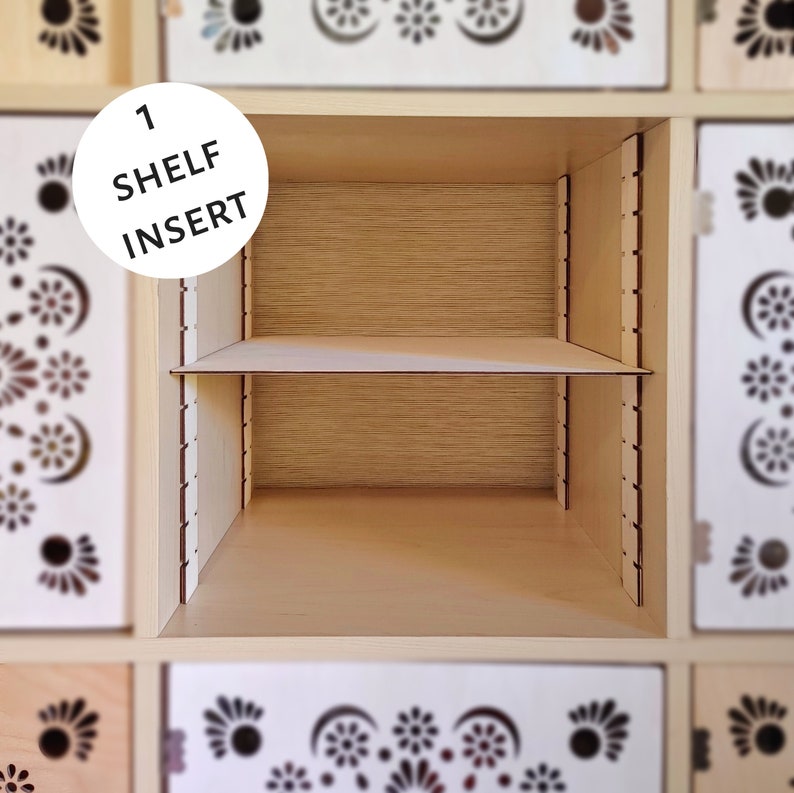 1 Shelf Insert Kallax Cube Shelf, Adjustable Shelves Ikea Target Bookshelf Bookcase Divider Ikea Storage Organization Organizer Basket Bin image 1