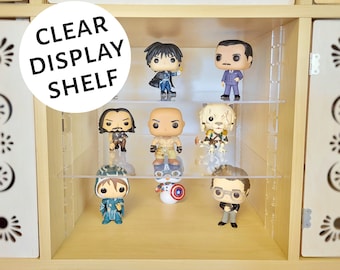 Funko Pop Display Shelf Solution for Ikea Kallax or Other Cube Shelf - Clear Acrylic Shelf, No Tools Required