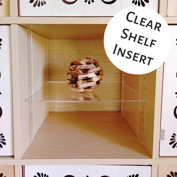 1 Shelf Clear Insert Acrylic Kallax Cube Shelf Adjustable Shelves
