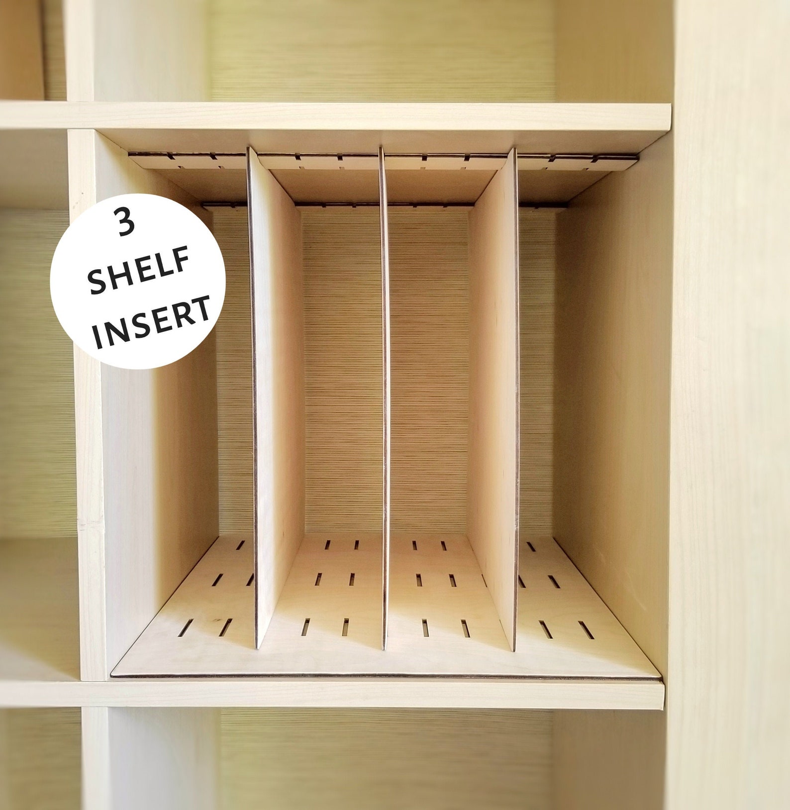 3 Shelf Vertical Insert - Cube Shelf, Adjustable Shelves Ikea Kallax ...