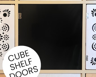Svart "Inga verktyg"-dörr för kubhyllor - Tillverkad av elegant svart akryl, de passar Ikea-hyllor, Target och många fler!