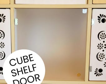 Frosted "No Tools" Door for Cube Shelves - Made of semi-opaque acrylic, they can fit Ikea shelves, Target and many more!