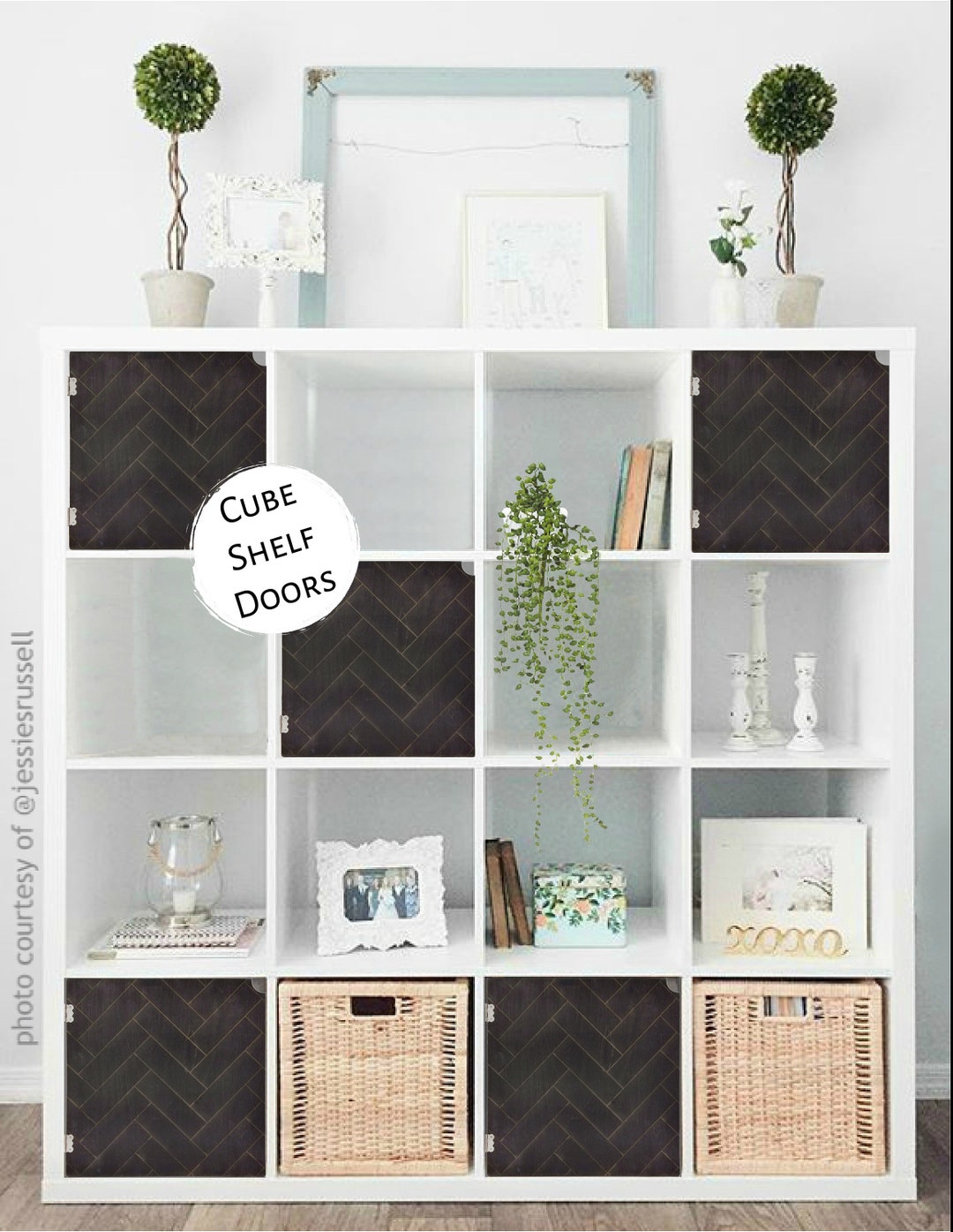 Cube Shelf Door Easy no Tools Parquet Chevron Bookshelf Bookcase Insert Threshold Better Homes Gardens Storage Ikea Target Black Etsy