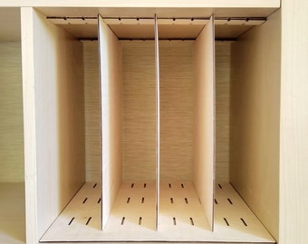 カラックス　３本 3段縦型インサート - キューブシェルフ、調節可能な棚、IKEA Kallax