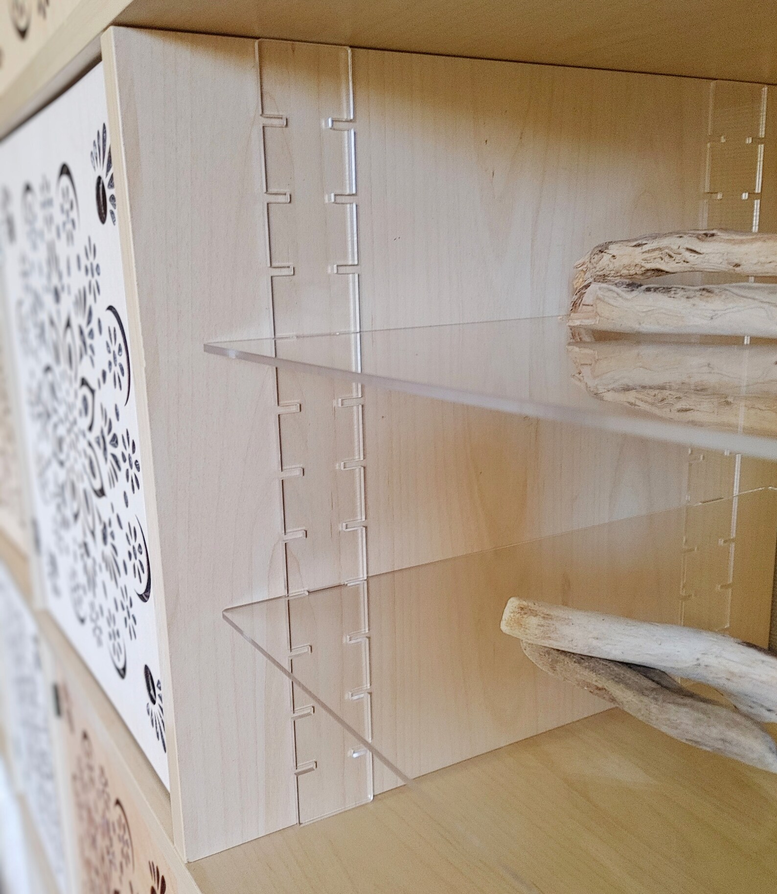 2 Shelf Clear Insert Acrylic Kallax Cube Shelf Adjustable Etsy