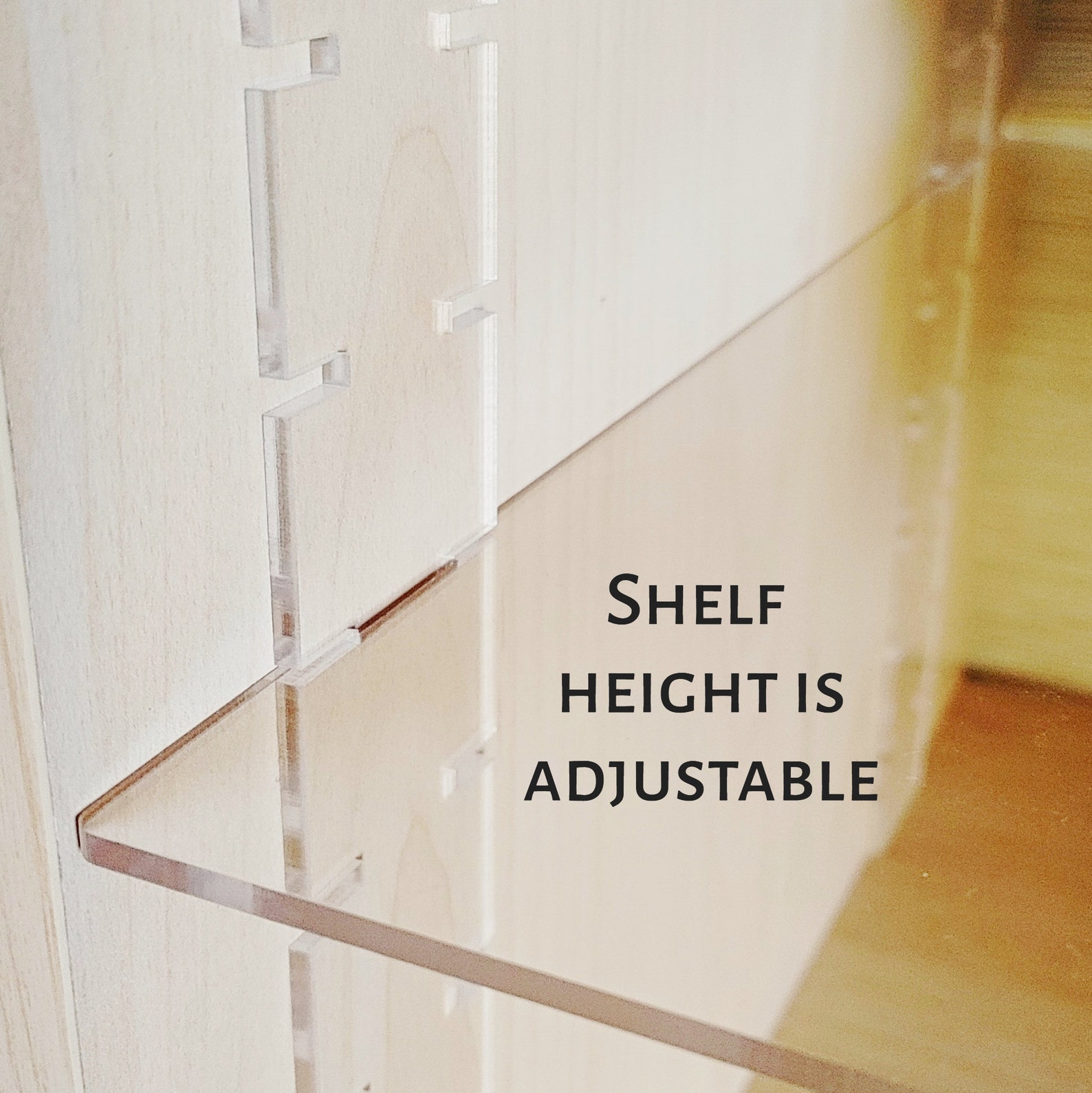 2 Shelf Clear Insert Acrylic Kallax Cube Shelf Adjustable Etsy