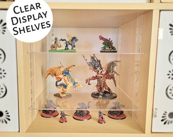 Warhammer 40K Display Shelf Solution for IKEA Kallax or Other Cube Shelf - Clear Acrylic Shelf, No Tools Required