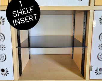 Black Acrylic 1-Shelf Insert -  Adjustable Kallax Eket Divider, Ikea Hack Storage Organizer, Target Bookcase
